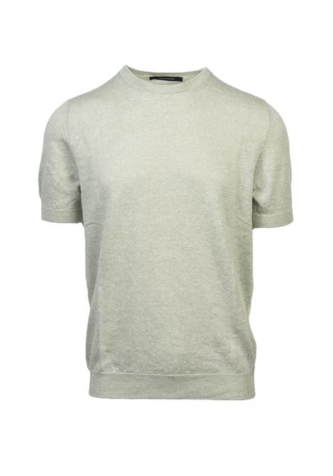 Maglia a Girocollo in Lino e Cotone Mezze Maniche di Tagliatore TAGLIATORE | T-shirt | JOSH GSE24-02410